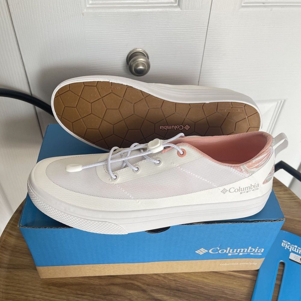 Columbia Women Water Boat Shoes Sneaker Size 10 White PFG Bonehead NEW - Picture 14 of 16